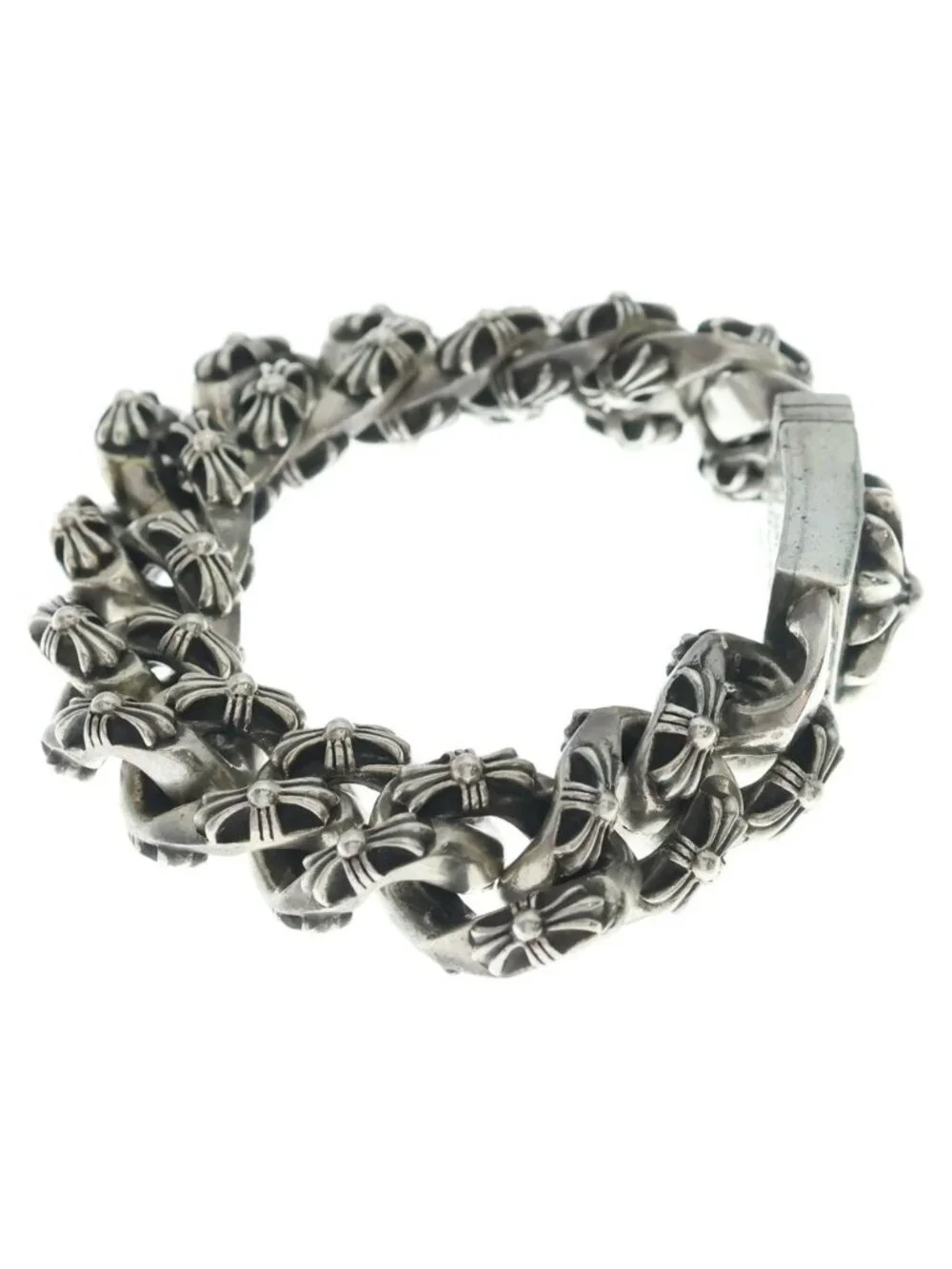 Chrome Hearts Extra Fancy Link Large Chx Box ID Bracelet Silver